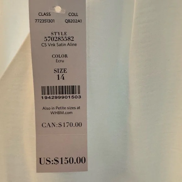 Casual Women’s WHBM White Dress, size 14 - Picture 5 of 6